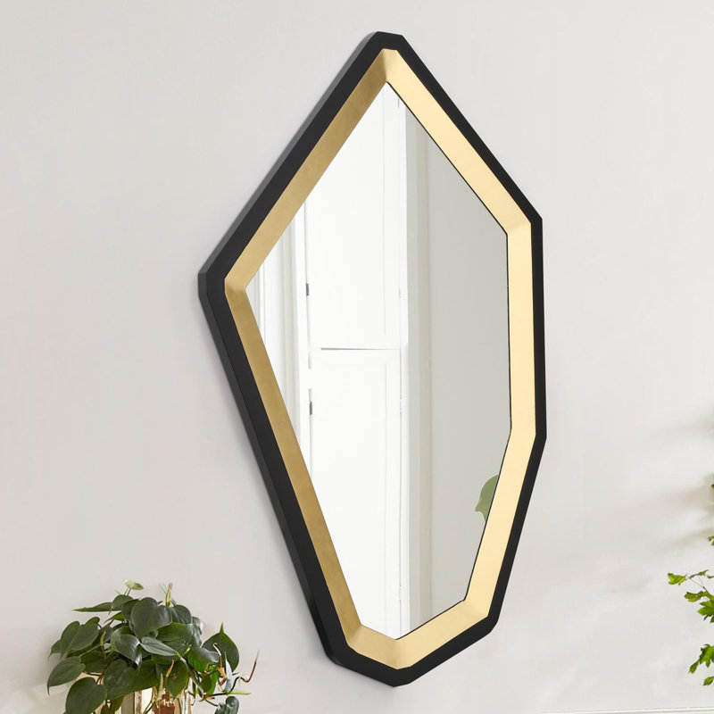 Brayden Studio® Asymmetrical Wood Wall Mirror Wayfair